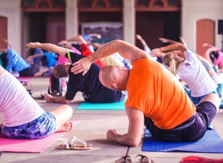 People doing yoga